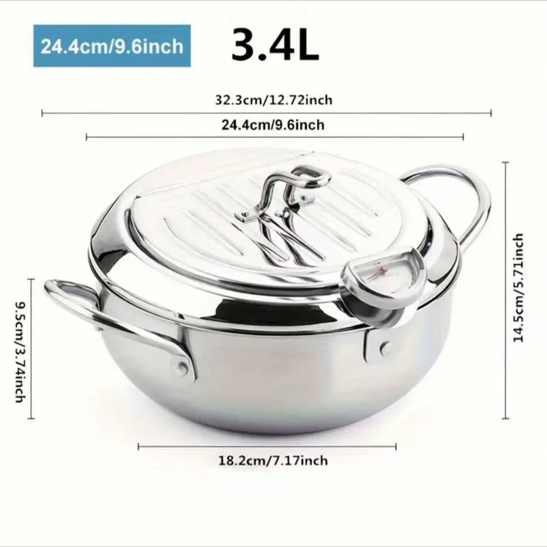 Induction Cooker - مقلاة من الفولاذ المقاوم للصدأ مع