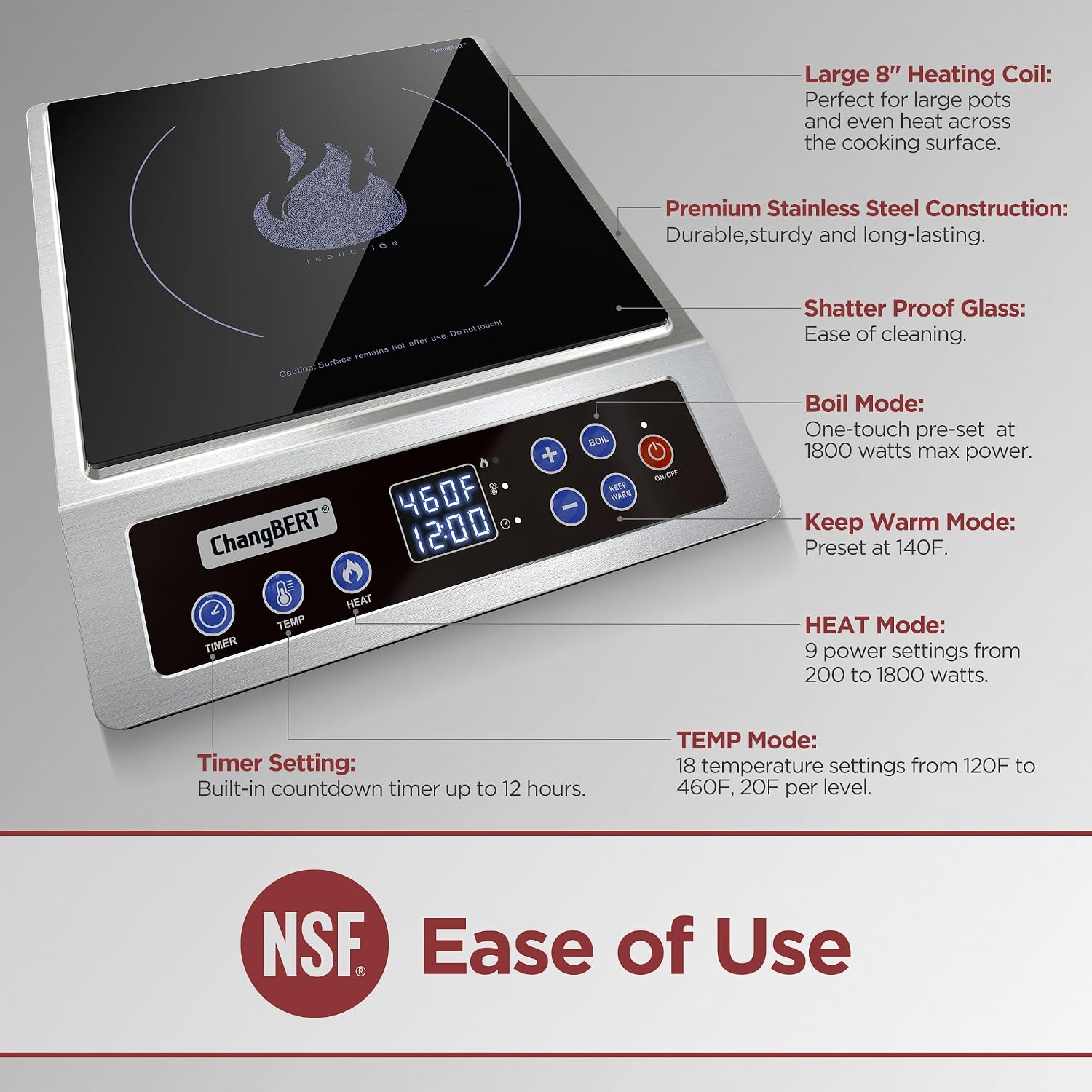 موقد حثي كهرومغناطيسي محمول، ن - مراجعة Induction Cooktop Portable وسعره