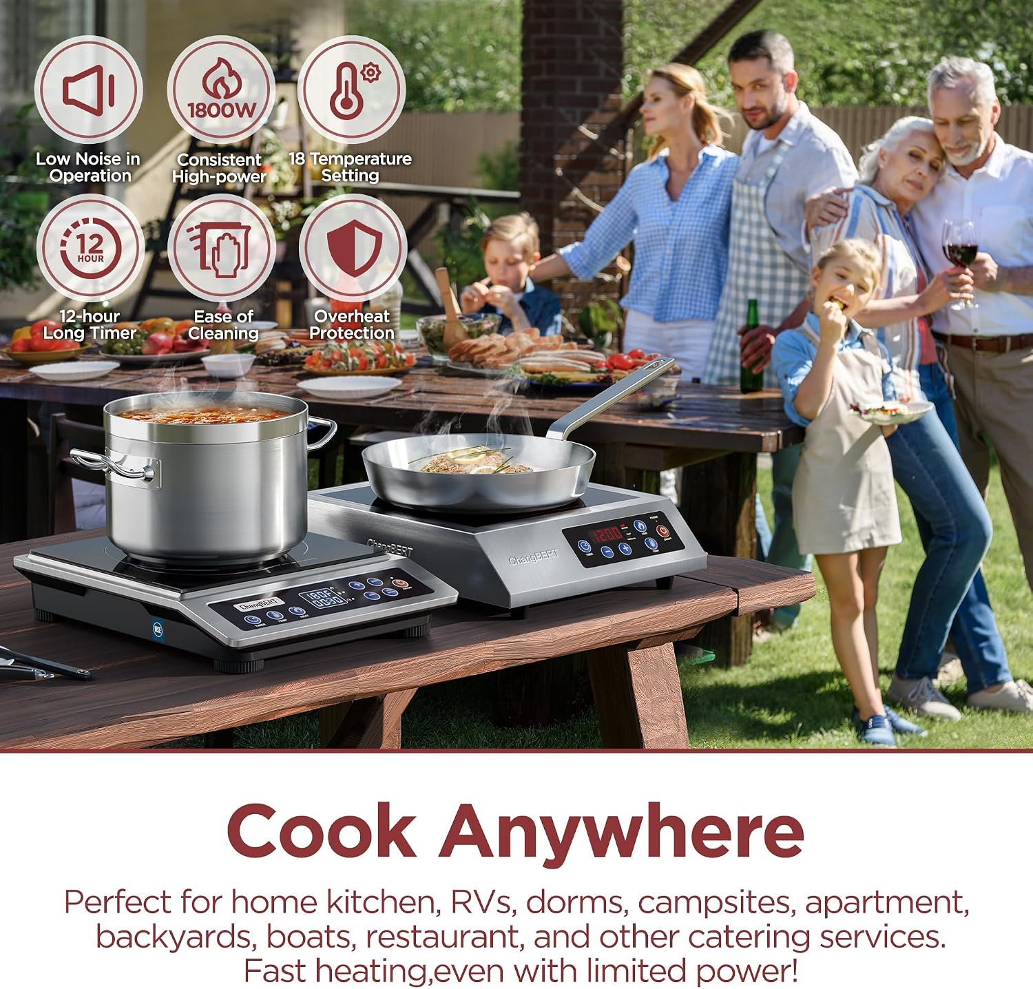 موقد حثي كهرومغناطيسي محمول، ن - مراجعة Induction Cooktop Portable وسعره